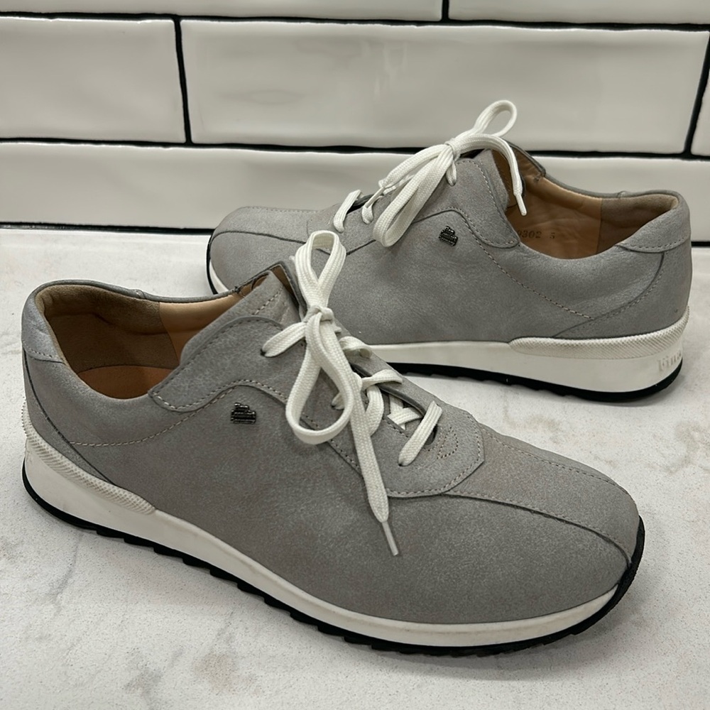 Finn Comfort Sarnia‎ Nero Suede Leather Grey Sneakers Shoes Women’s 7.5